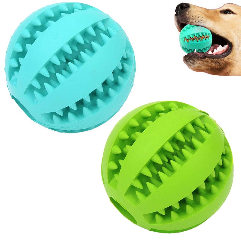 Sunglow 2 Pack Dog Toy Ball - Nontoxic Bite Resistant Teething Toys for Small/Medium/Large Dog and Puppy Cat, Dog Pet Food Treat Feeder Chew Tooth Cleaning Exercise Game IQ Training - Image 1